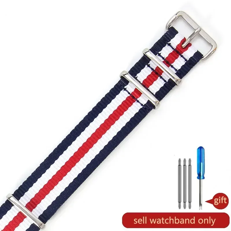 Elastic Waterproof Nylon Watch Strap - Durable and Stylish Replacement Band (18, 20, 22mm)