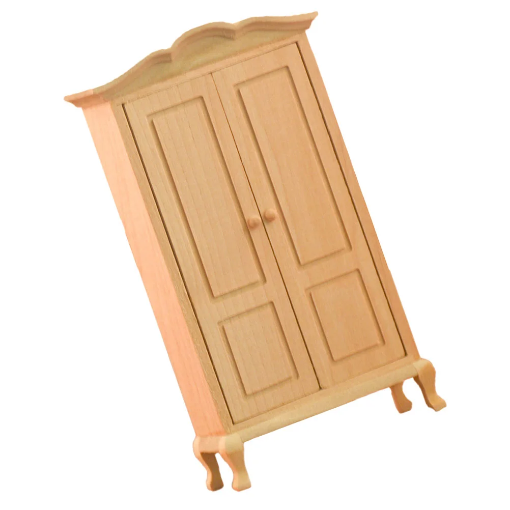 

Wardrobe Model Toy Mini House Accessory Furniture Miniature Ornament Decor Decorations Small Cabinet Adornment Wooden