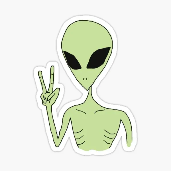 

Peace Alien 5PCS Car Stickers for Wall Cartoon Luggage Decor Cute Living Room Background Car Decorations Window Fridge Print