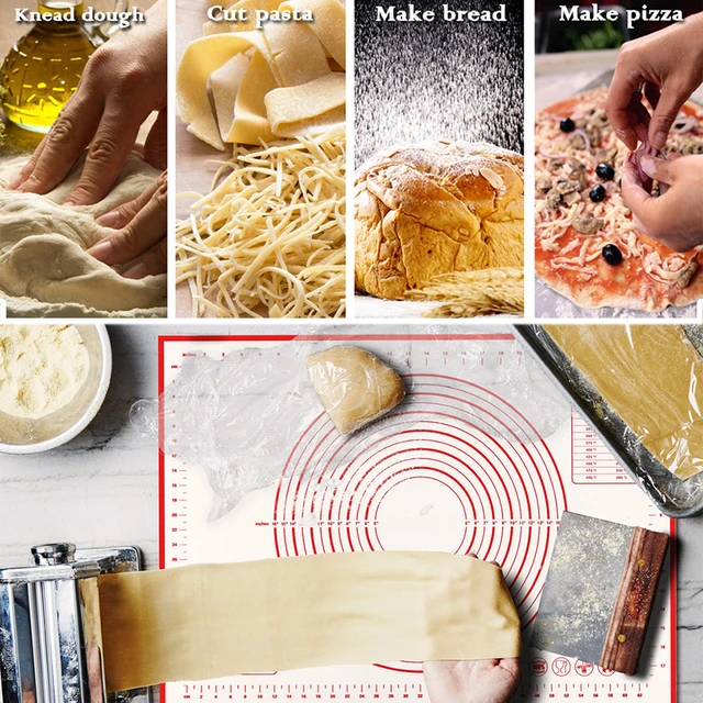 Silicone Pastry Mat with Measurements, Reusable Non-slip Non-stick Baking Mat for Rolling Dough, Fondant /Pizza Mat, Counter Mat 4