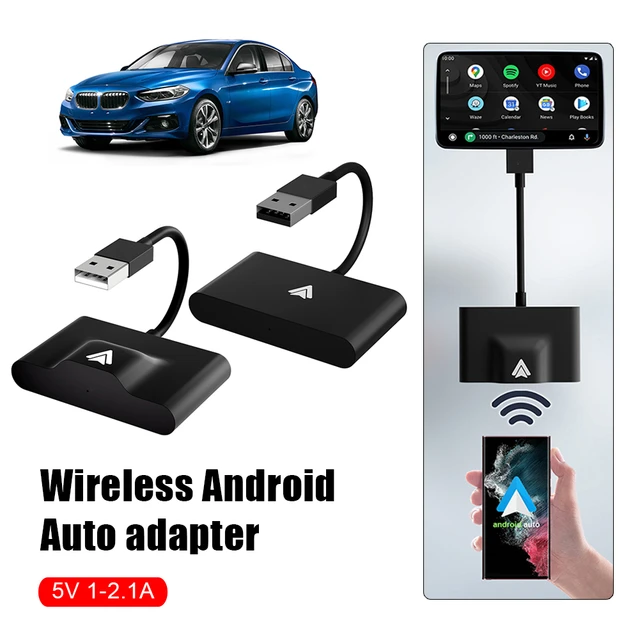 Adaptador inalámbrico para Android Auto, conexión y reproducción, con cable  a adaptador inalámbrico para Android Auto 2,4G y 5G, WiFi, emparejamiento  automático, actualización OTA - AliExpress