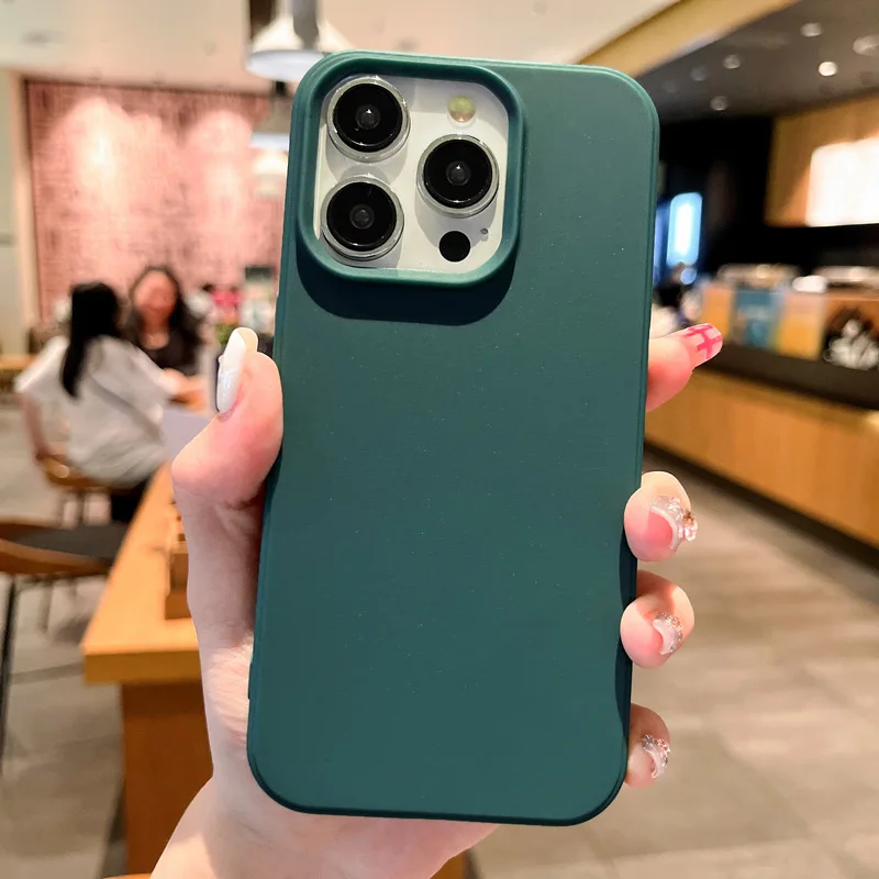 Fashion Candy Colors Soft Phone Case for IPhone 16 12 14 13 15 Pro Max 14Plus Camera Bumper Shock Protection Matte Cover Coque