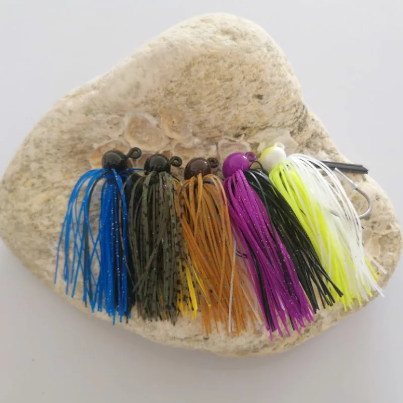 

Lutac Sinking Metal Rubber Jig 10g Silicone Skirt Jigs Trout Bait Artificial Baits Fishing Accessories