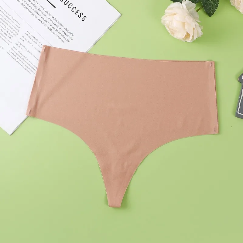 1Pc Women G-string Panties Seamless Thongs Female High Waist Underpants Summer Soft Panties Sexy Lingerie Comfy Thin Underwear 5