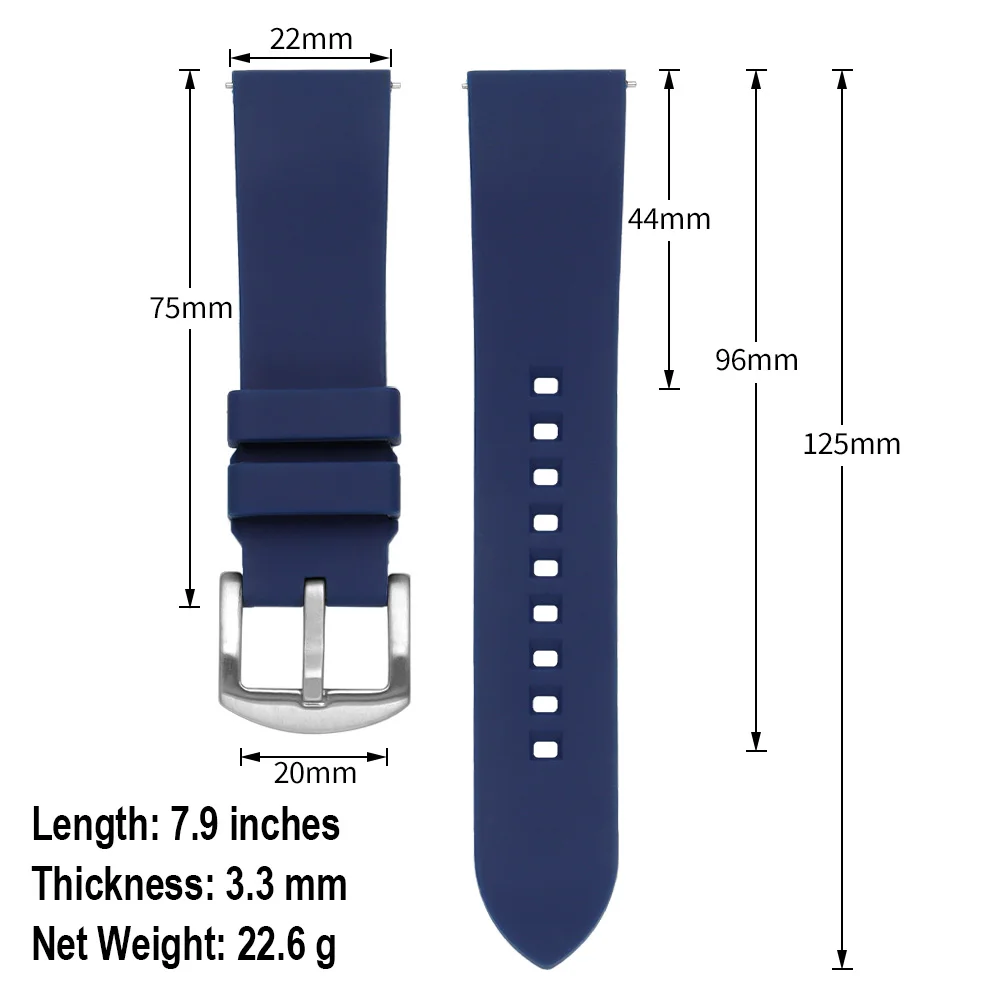 Quick Release Waterproof Silicone Sports Watchband - Soft Rubber Strap