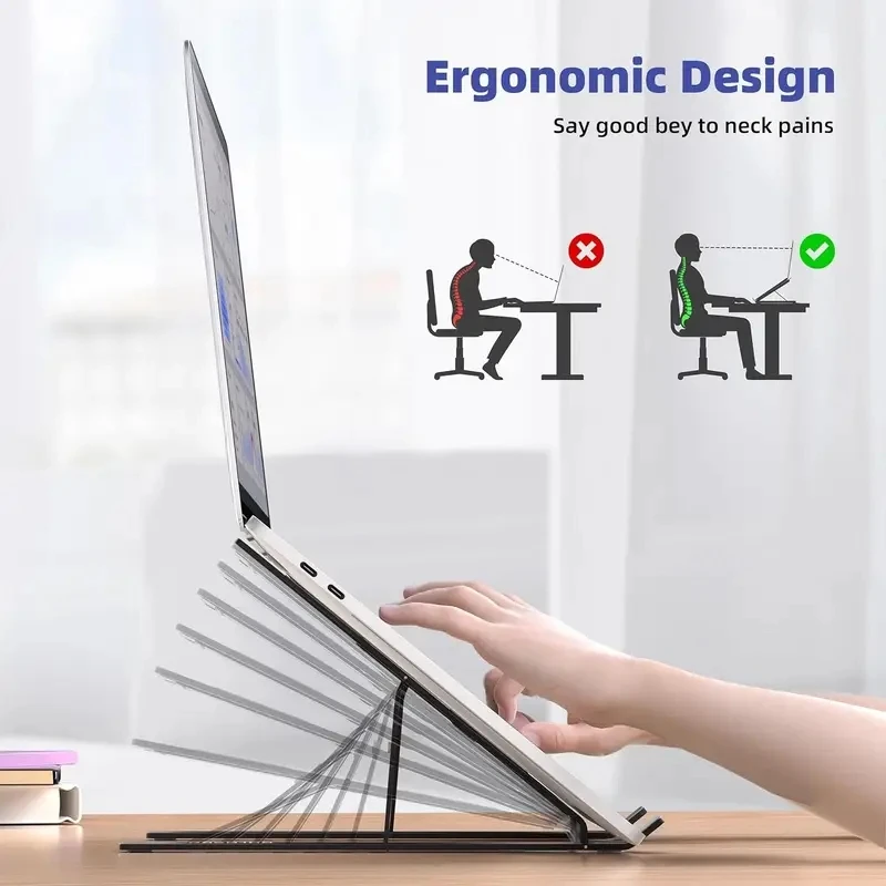 조절 가능한 플라스틱 데스크탑 노트북 거치대 히트 싱크 베이스 브래킷 접이식 데스크탑 모니터 지지대 냉각용