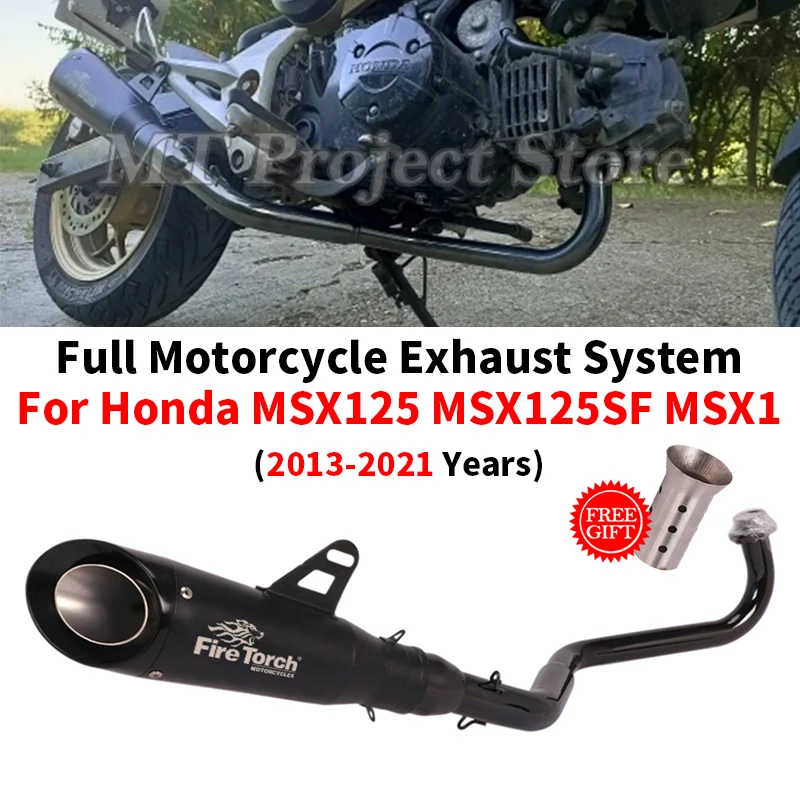 Motorcycle Exhaust System Escape Modifid Front Link Pipe Moto Muffler DB Killer Slip On For Honda GROM MSX125SF MSX 125 MSX125