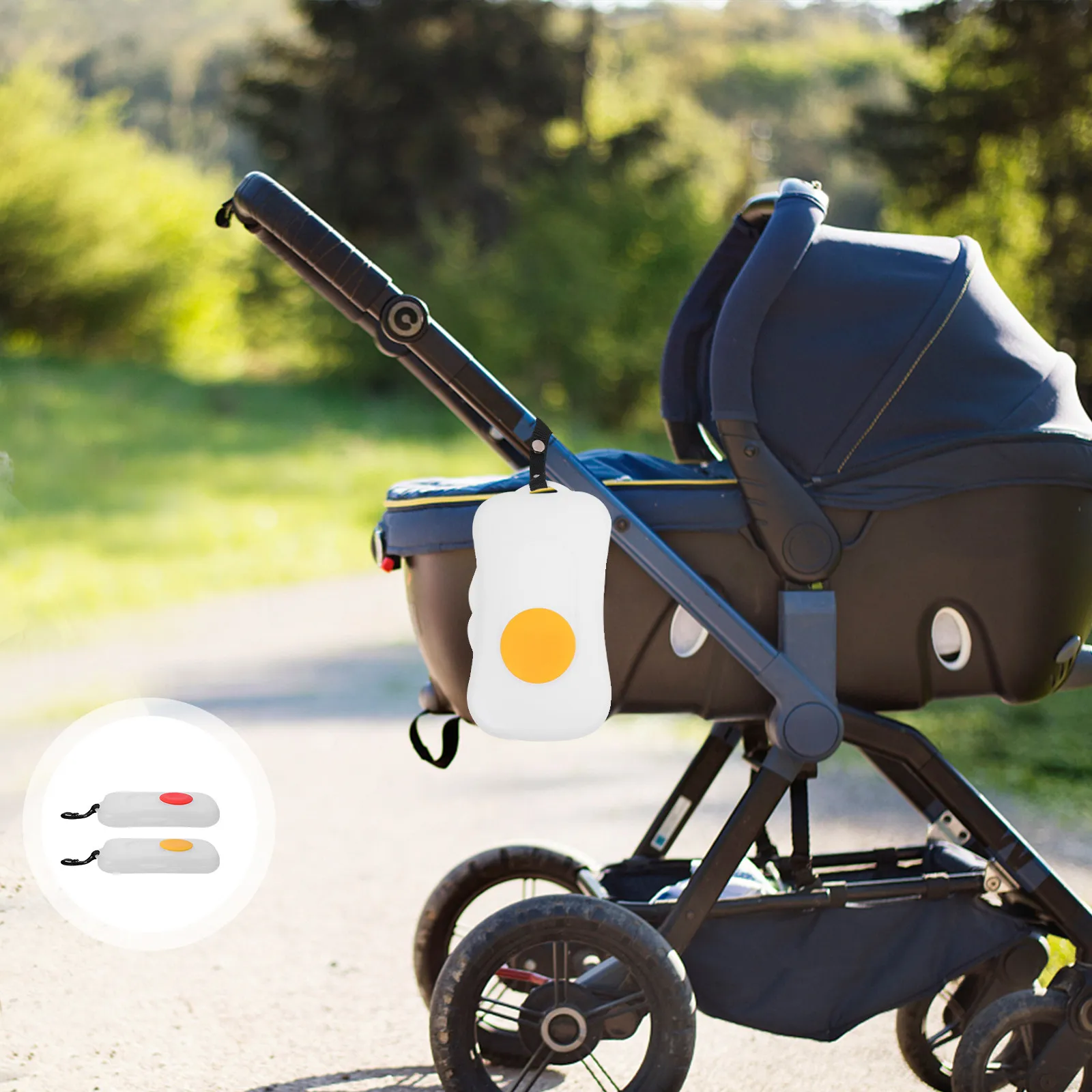 2개 휴대용  물티슈 케이스 안전 PP 실리콘 밀봉 슬림형  침대 유모차 기저귀..