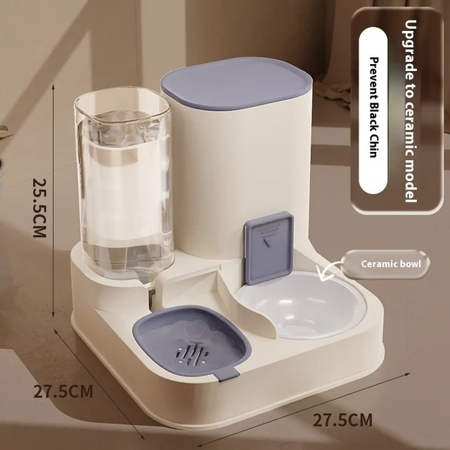 Automatic cat feeding and water dispenser, dog bowl, cat basin 2-in-1 water dispenser, cat bowl 6