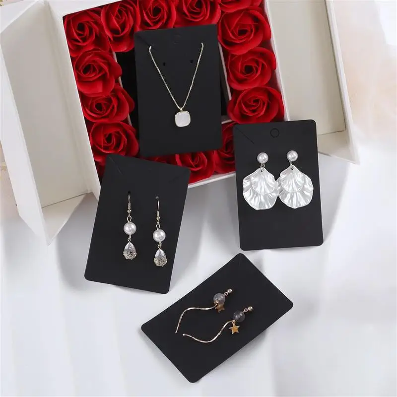 50pcs/lot Earrings Necklaces Display Cards for Jewelry Boxed and Packaging Cardboard Hang Tag Card Ear Studs Paper Card