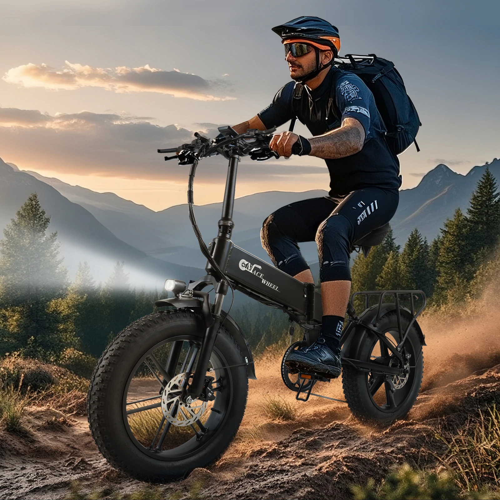 CMACEWHEEL RX20 Faltbares Elektrofahrrad 1000W Motor 48V18AH Hydraulische Bremse 20*4,0 Einteiliges Rad Allterrain-Mountainbike für Erwachsene – Detail 23