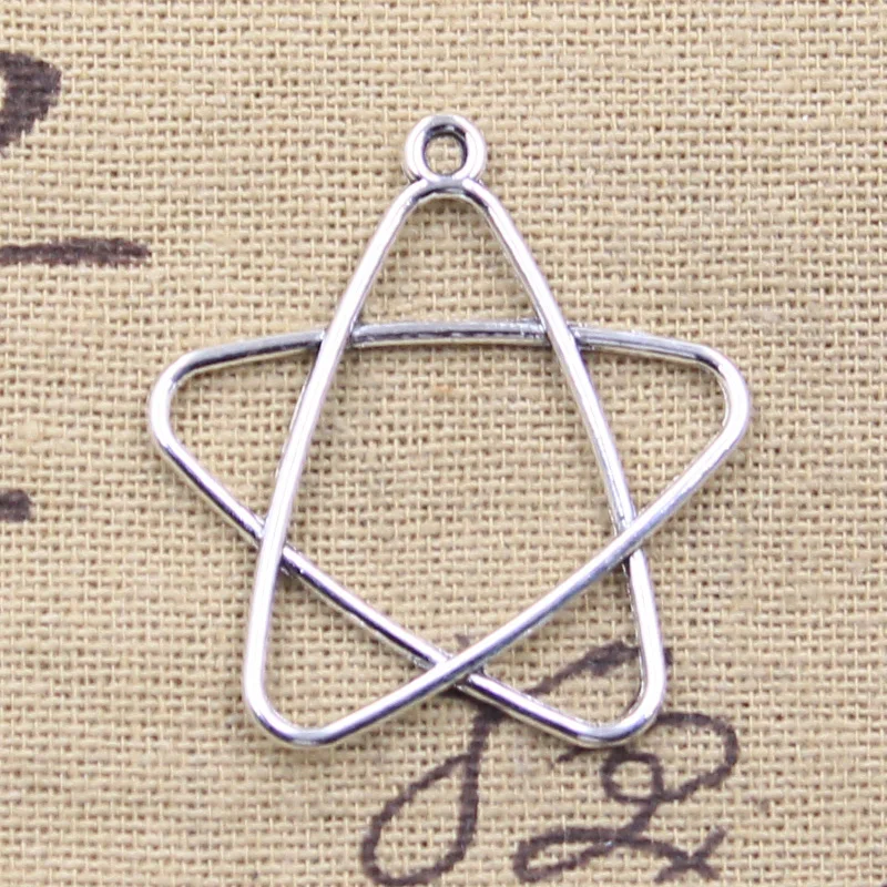 

15pcs Charms hollow star 34x32mm Antique Silver Color Pendants Making DIY Handmade Tibetan Finding Jewelry