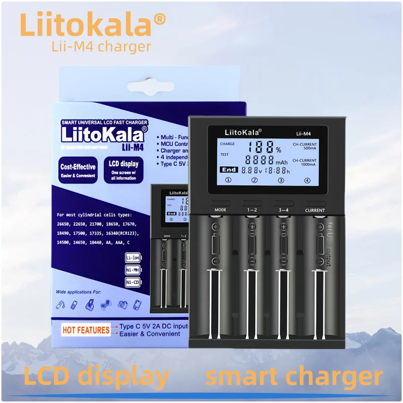 

LiitoKala Lii-M4S lii-M4 lii-PD4 lii-500 Lii-PD2 Akku Ladegerät AA AAA Ni-Mh Ni-Cd Batterien 18650 Batterie Ladegerät