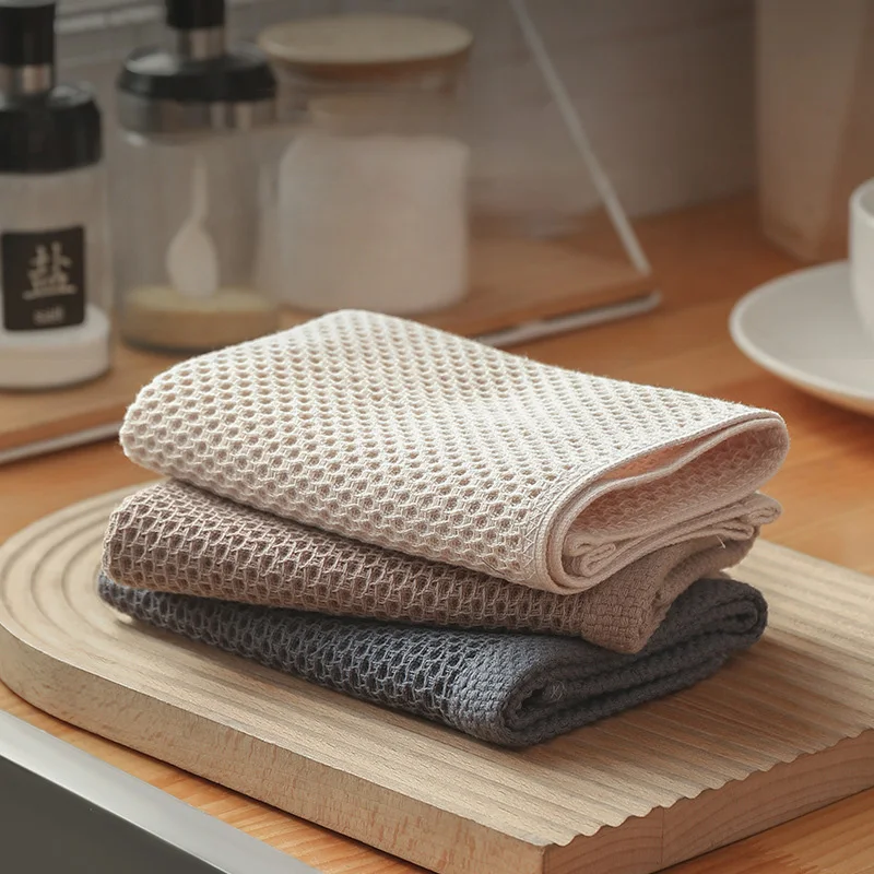 Kitchen Traceless Honeycomb Water-absorbing Dishwashing Tableware Rag Towel Glass Cleaning Cleaning Tool Towel 1-6 Pieces hand towels