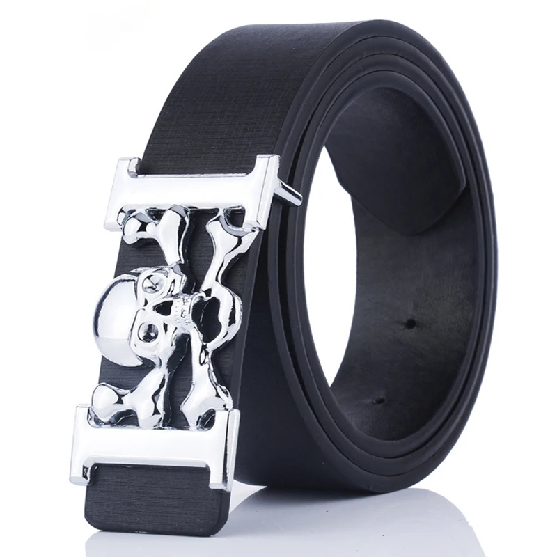 

Hot Sale Skull Men's Belt European and American Cowboy Belt Decorative Ghost Syle Belt for Man