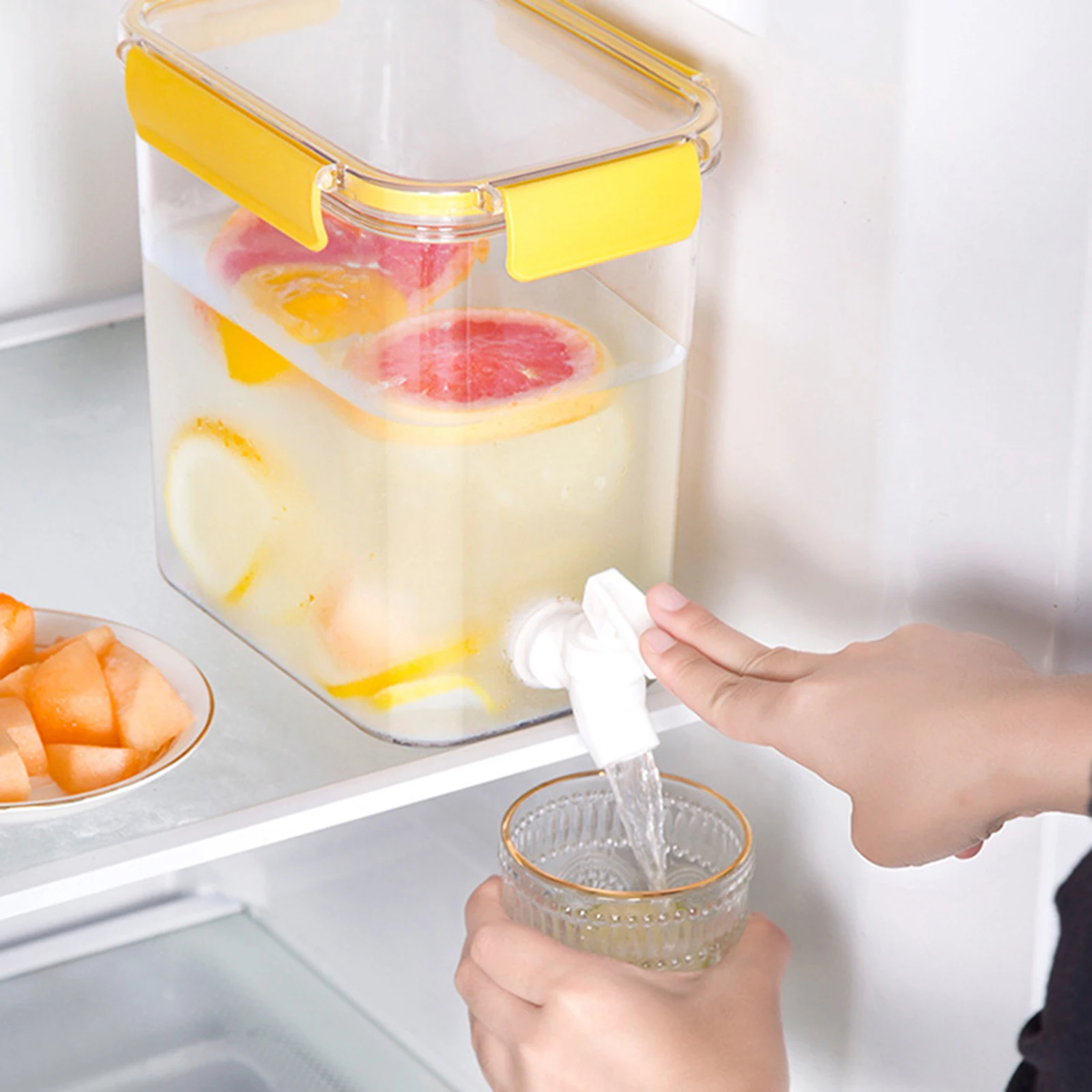 4l Drinks Dispenser Milk Fridge Water With Tap Jug Chiller Large For