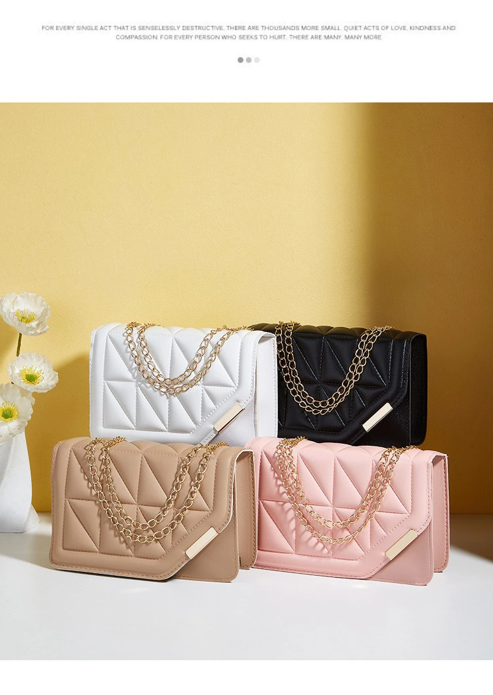 Trendy Embroidered Square Bag - Side Angle