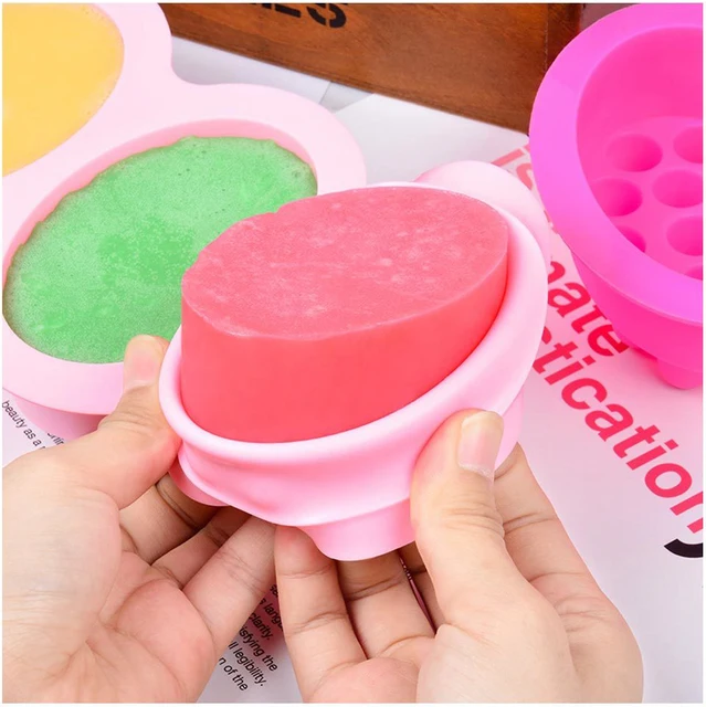 3D Handmade Soap Silicone Molds DIY Resin Oval Shape Massage Soaps Crafts<B  CR