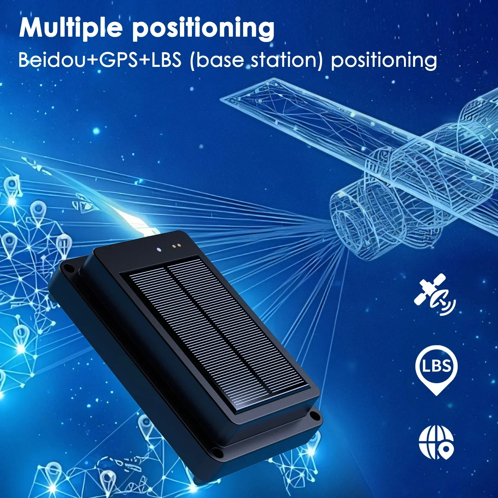 GPS Pet Locator Solar -Poweed Livestock GPS Tracker Readout 4G Anti-Lost Electronic Fence