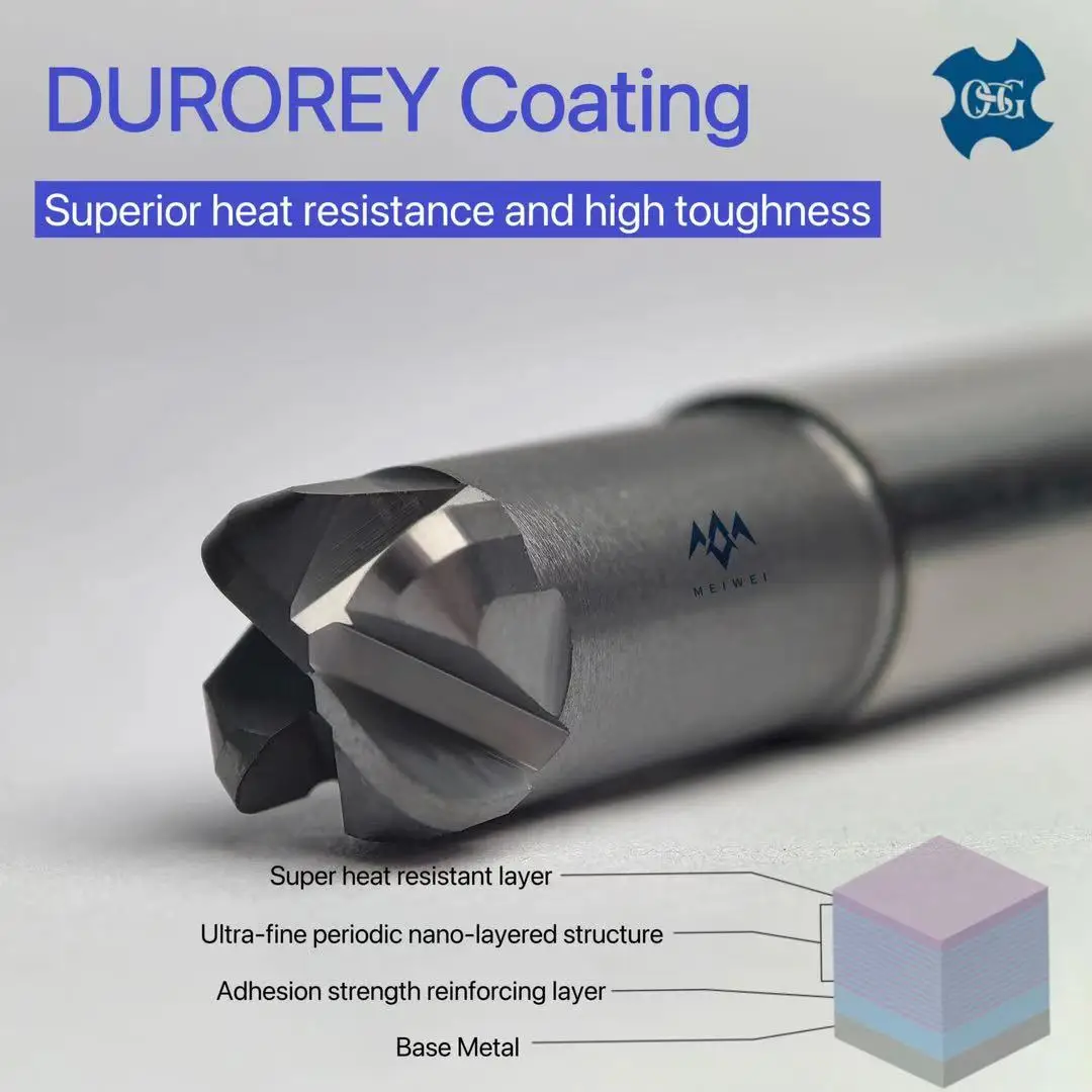 Endmills Strong High Feed Corner Radius Carbide End Mill R1.5 2 Steel CNC Machining Tools Router Bit Metal Cutter