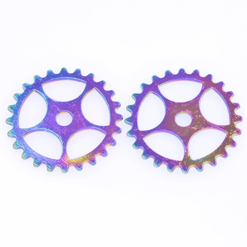 

10pcs/Lot Rainbow Color Skeleton Gear Building Block Wheel Mechanical Alloy Charms Pendant For Women Earring Making Supplies