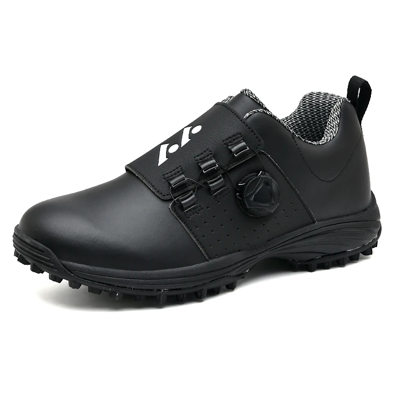 Men Professional Golf Shoes Waterproof Spikes Golf Sneakers Black White Mens Golf Trainers Big Size Golf Shoes for Men 3