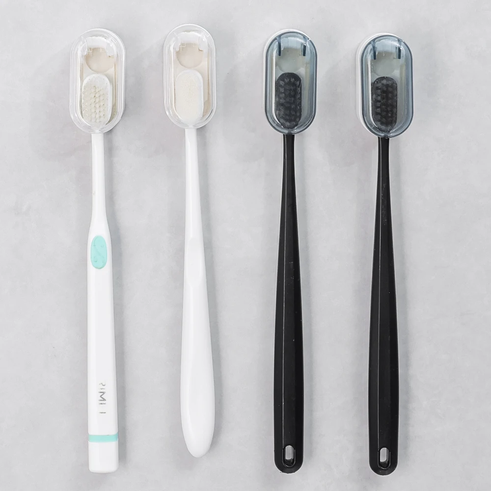 Toothbrush Holder 1-5Pcs Toothbrush Holders With Cover Punch-free Wall-mounted Self-adhesive Dust-free Bathroom Storage Racks
