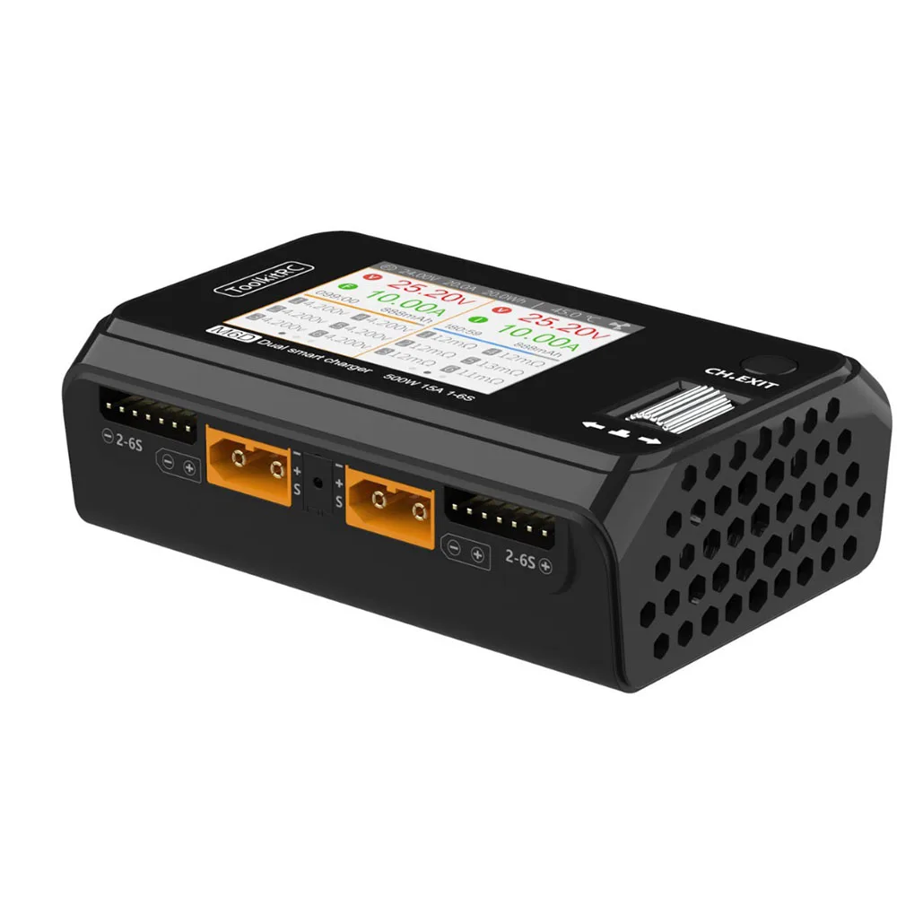 ToolkitRC M6D V3 500W 15A DC Dual Channel MINI Smart Charger Discharger For 1-6S Lipo Battery FPV Model Spare Part Replace 4
