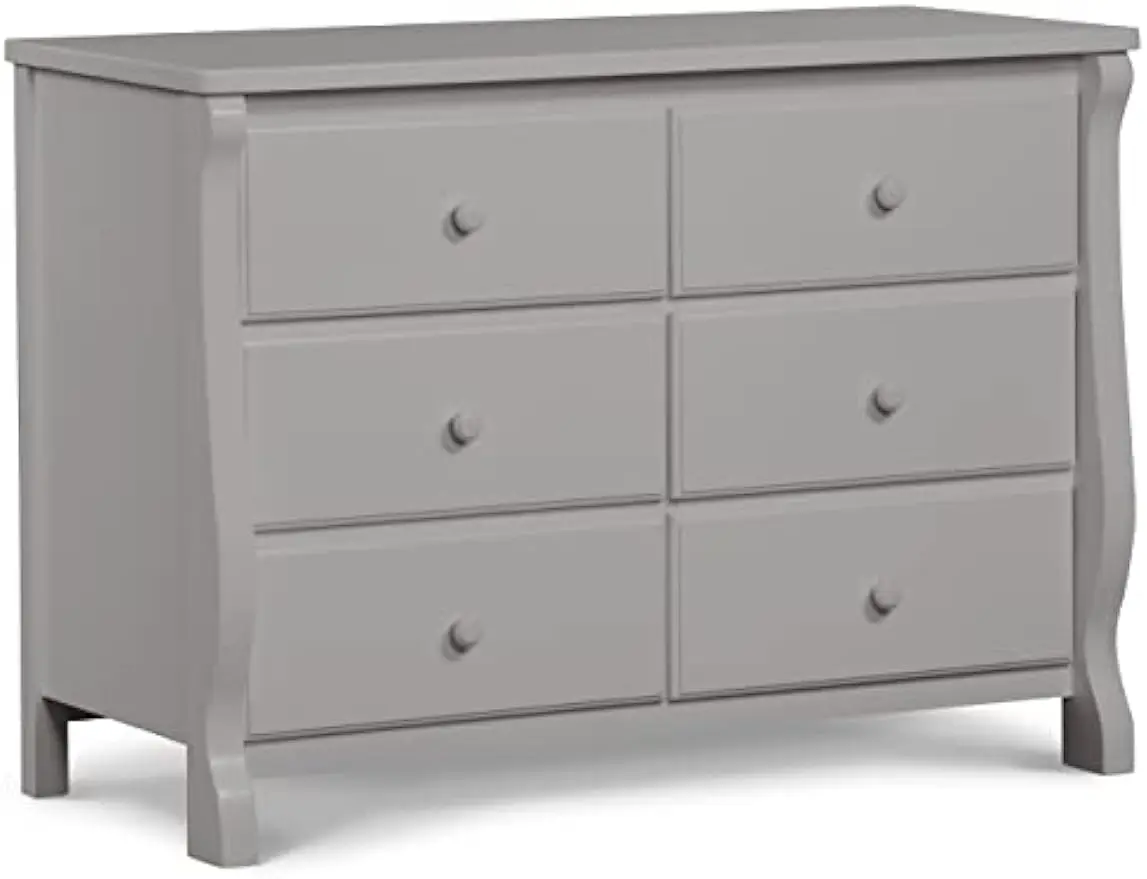 

Universal 6 Drawer Dresser with Interlocking Drawers - Greenguard Gold Certified, Grey