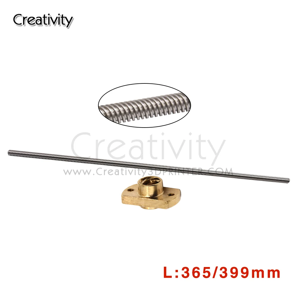 1PCS T8*8 Ender-3 V2 Lead Screw Z-axis Rods length 365MM 515MM 400MM Nuts for Ender-3 CR-10 CR-10S Ender-6 CR-6 SE I3 3D printer reprap t8 2 8d lead screw stainless steel 300mm acme screw dia 8mm thread 8mm length 3d printer parts free shipping