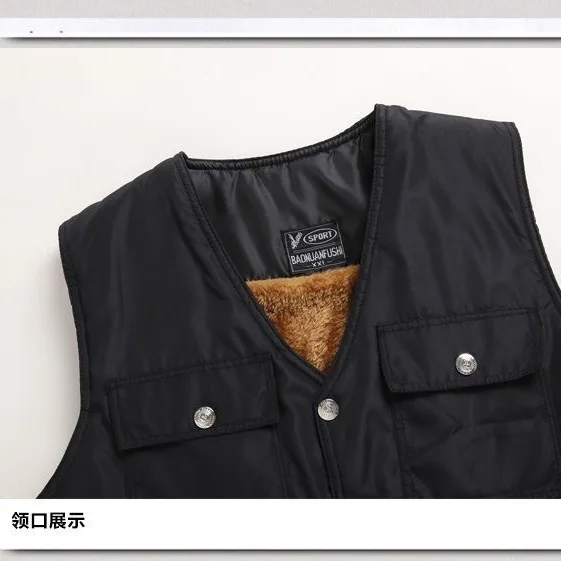 2023 Autumn and Winter Men's Middle-aged and Old Dads Wear Warm Cotton-padded Clothes, Vests and Waistcoats, New Vests