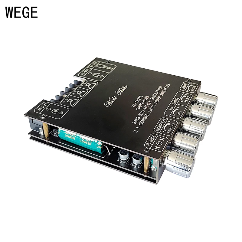 WEGE ZK-TB21S TB21 MT21S MT21 2.1 Channel 2*50W + 100W TPA3116D2 BT Audio Amplifier Power Subwoofer Treble AMP Wuzhi Audio APP audio amplifier board audio speaker