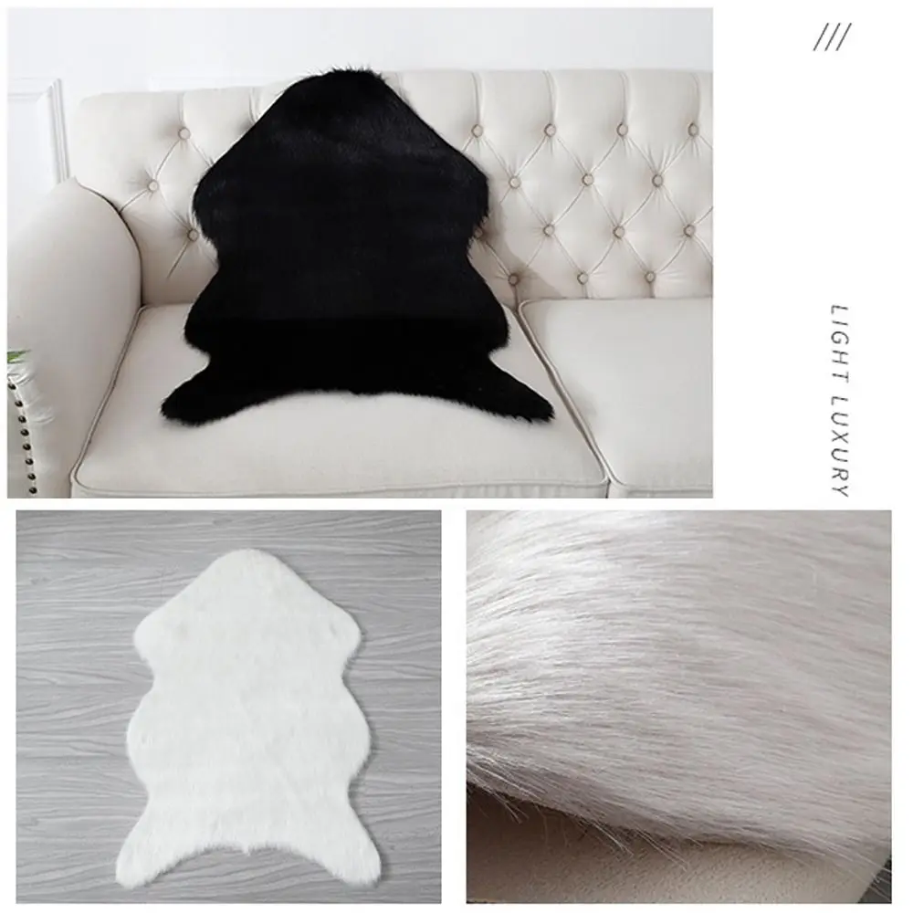40x60cm Carpet Plush Soft Imitation Wool Pad Bedroom Bedside Mat Sofa Cushion Rugs Fur