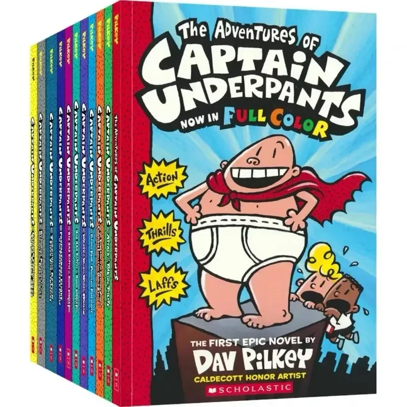 Captain Underpants 12巻セット Dav Pilkey英語絵本 Complete Lot Series - Set of 12 Captain Underpants books by
