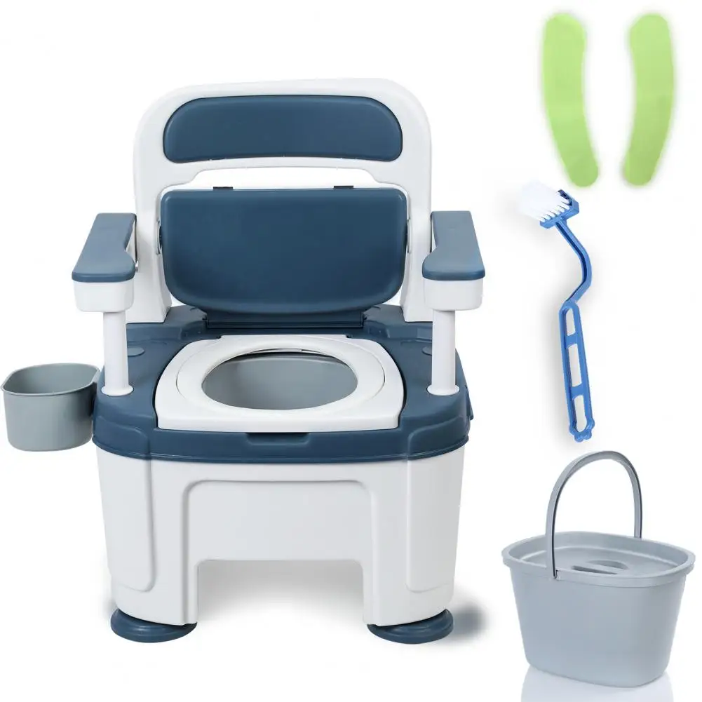 1Pc Bedside Commode with Handles Portable Toilet Chair Seat Height Adjustable Portable Adult Potty Toilet Load 882lb for Seniors 5