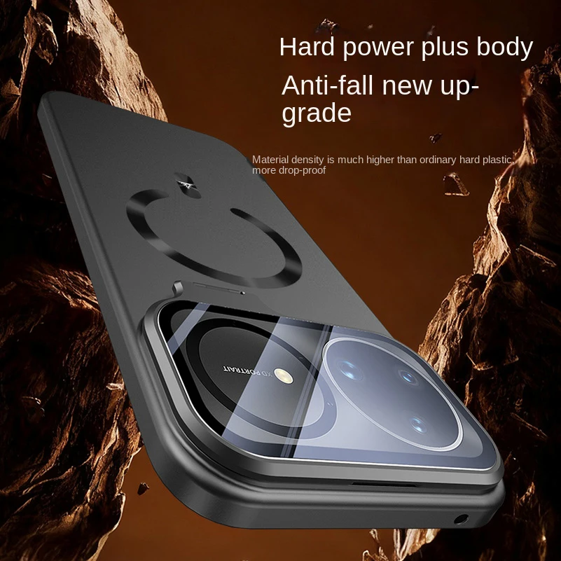 Scratch-Resistant Back Plate with Invisible Camera Holder and Magsafe Ring Protective Case