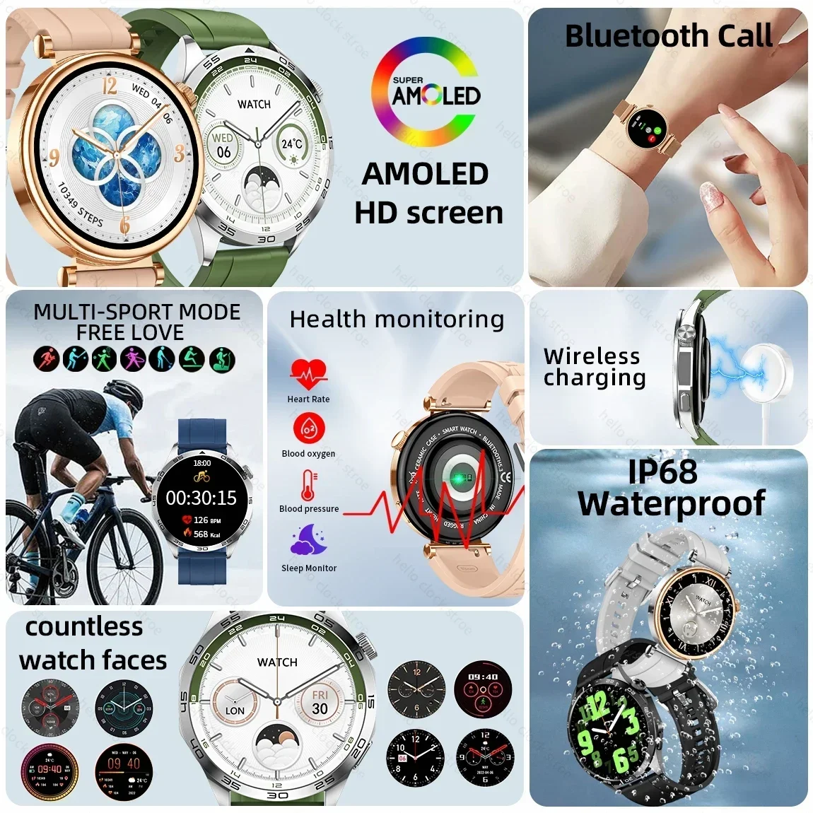 화웨이 GT4 프로 스마트 워치 2024, HD AMOLED NFC 나침반, ChatGPT 다이얼, 블루투스 통화, 무선 충전 스마트 워치, 남녀공용, 신제품