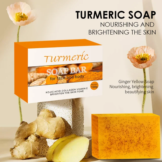 Turmeric Lemon Kojic Acid Soap for Natural Skincare - Image 2