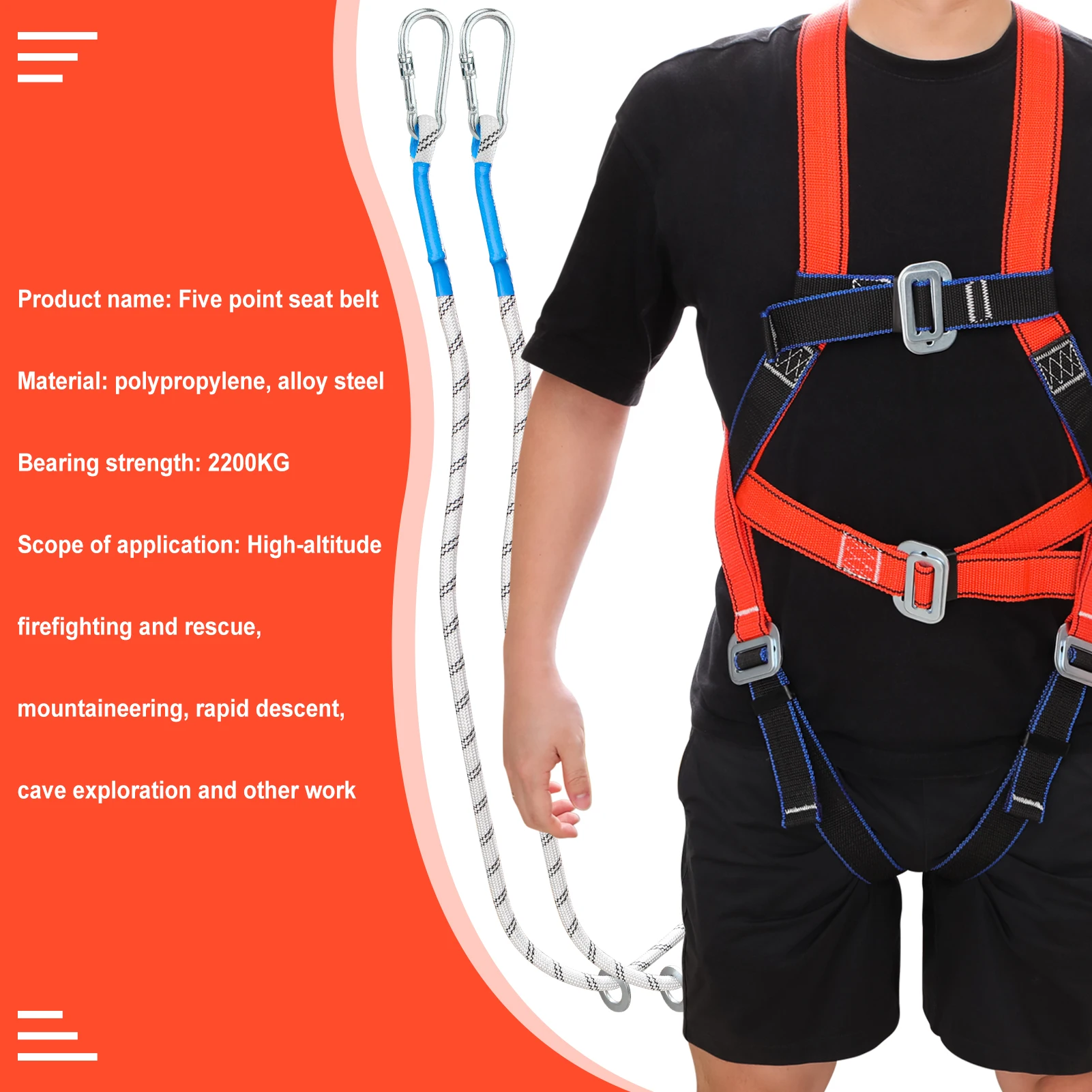 Safety Roofing Harness with Hook Chest Waist Crotch Adjustment Safety Belt for Air-conditioning Installation safety harnesses