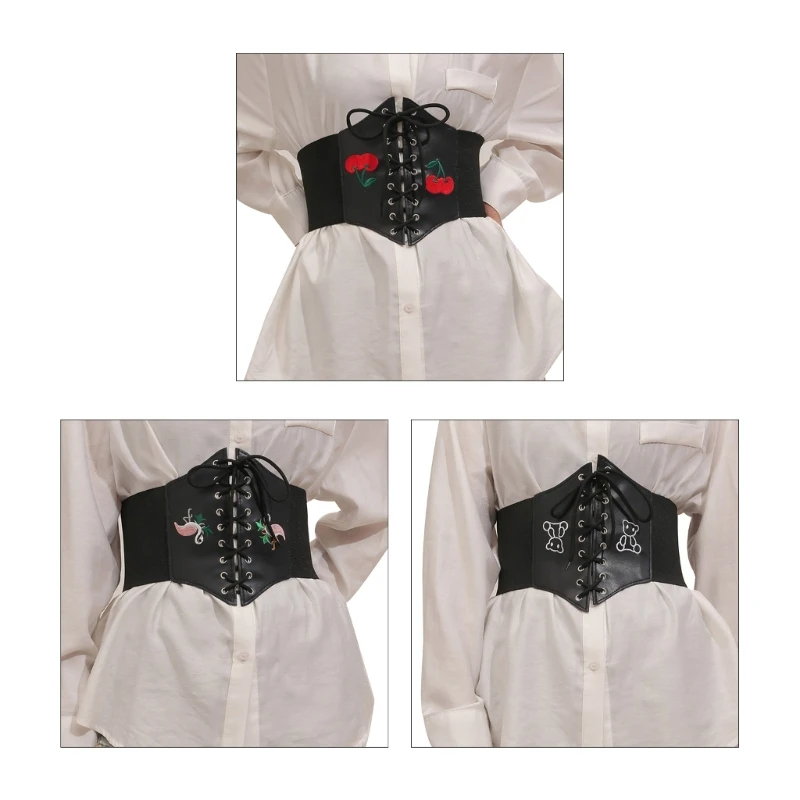 

Women Embroidery Pattern Lift Up Sexy Corset for Women Masquerade Street Wear