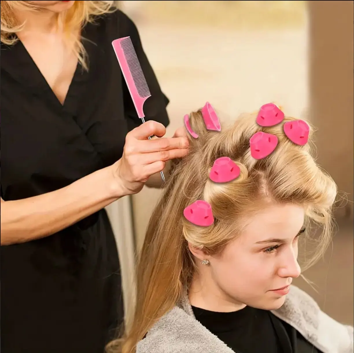 Magic Silicone Hair Curlers Bag and Hairnet Soft Rubber Magic Hair Care Rollers No Heat No Clip for Curlers hair accessories hair styling tool