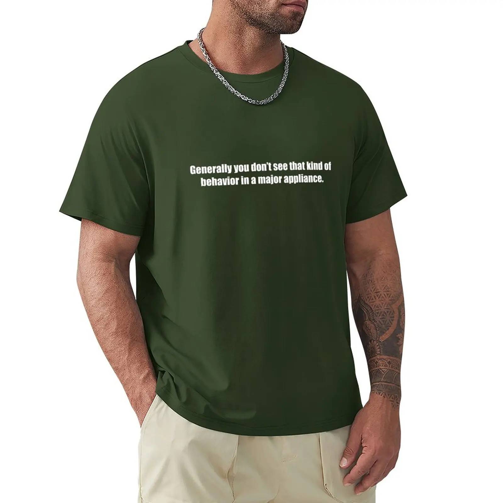 Ghostbusters - That Kind of Behavior in a Major Appliance - White Font T-shirt sports fans sweat Men's clothing