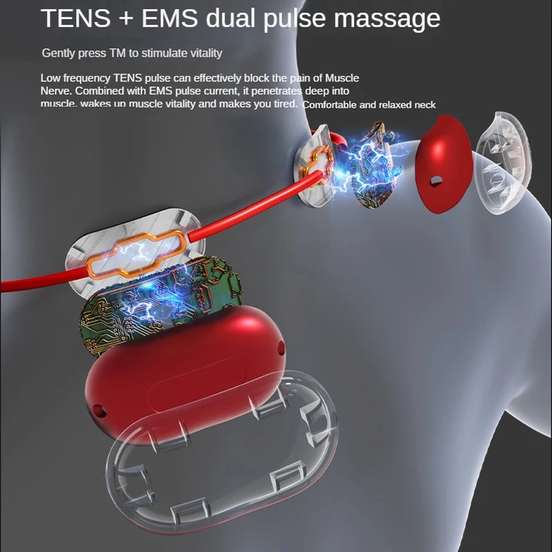 TENS EMS Double Pulse Hot Compress Smart Neck Massager