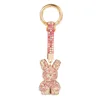 Fashion Car Key Ring Lady Gift Creative Full Diamond cartoon doll inlaid with diamond rabbit key ring affixed diamond jewelry 6