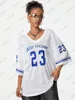 Summer New Black Enjoy Freedom 23 Print T-Shirt For Women V-Neck Short Sleeve Mesh Sports Football Jersey Y2K Oversized Tops 3