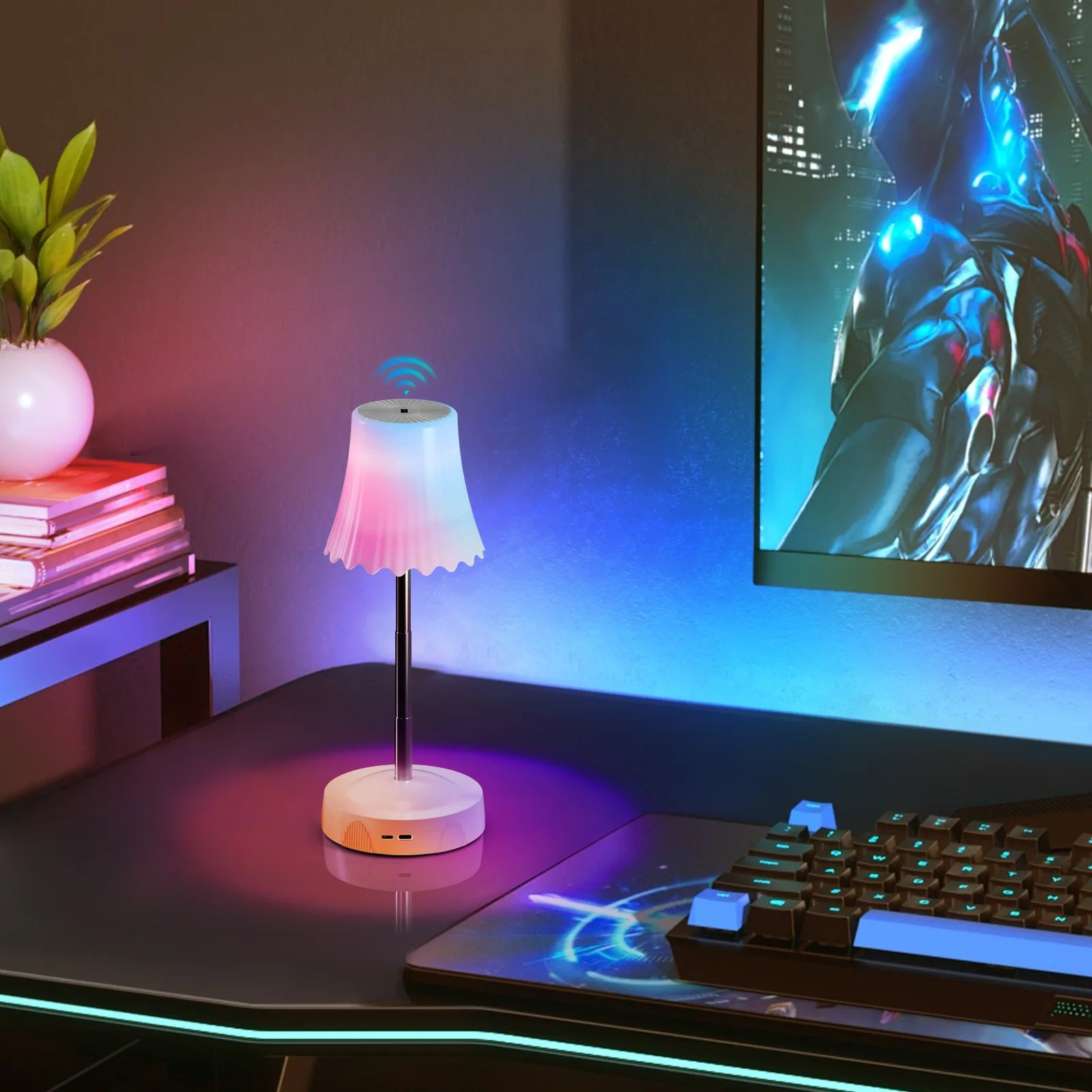신상품 RGB LED 야간등 손동작 센서 창의적인 야간등 기숙사 침대 옆 램프 USB 충전 2600mAh