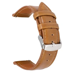 Elegant 18mm Leather Watch Band Bracelet - 18mm (Yellowbrown)