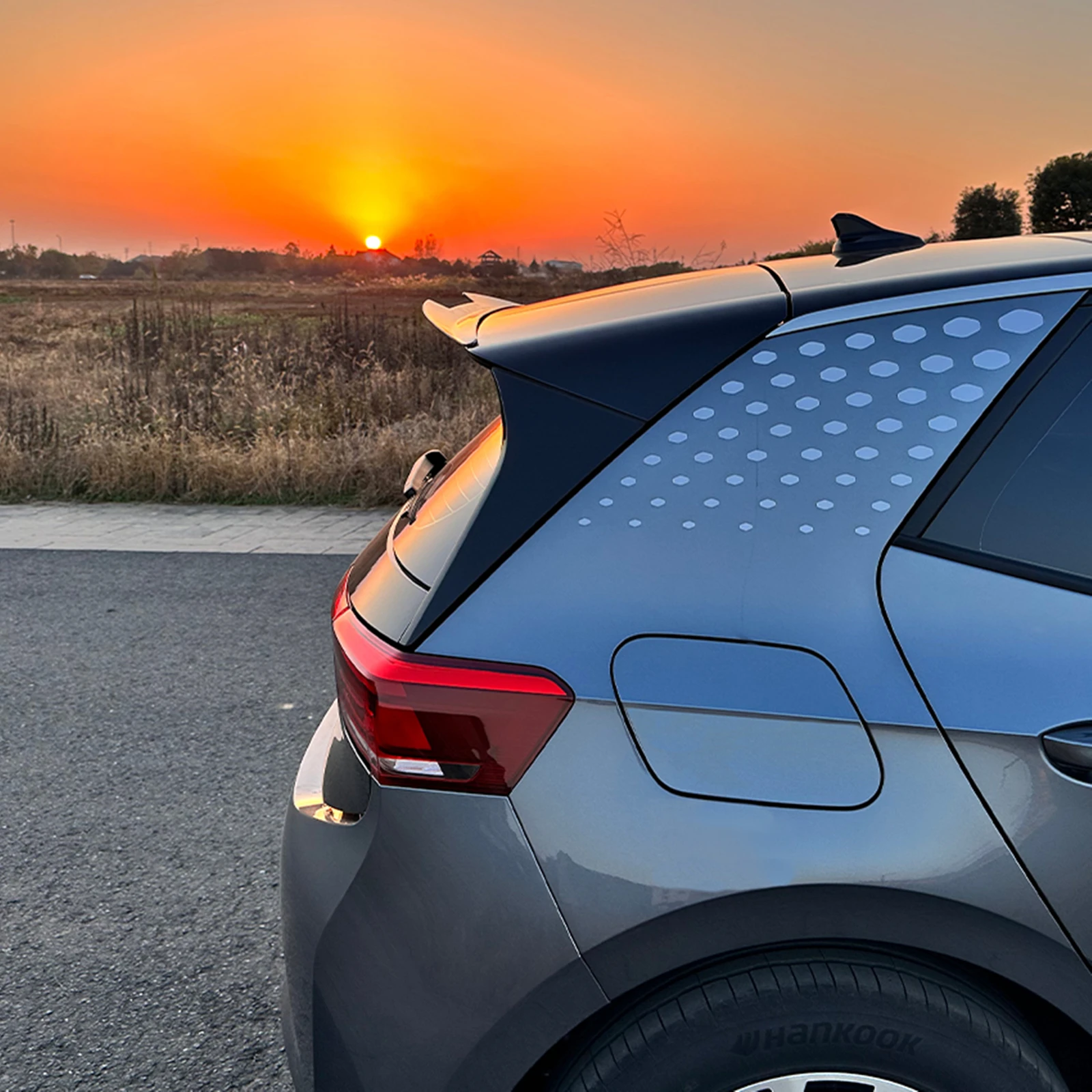 폭스바겐용 리어 루프 스포일러 윙 립, 폭스바겐 VW ID.3 2019-2022 탄소 섬유 룩, 글로스 블랙 테일게이트 윈도우 커버, 상단 스플리터
