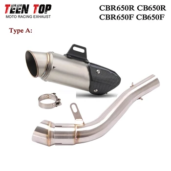 Slip-on Exhaust For Honda CBR650R CB650R CBR650F CB650F Exhaust Muffler 51mm Motorcycle Exhaust System CBR650R Silencer Exhaust