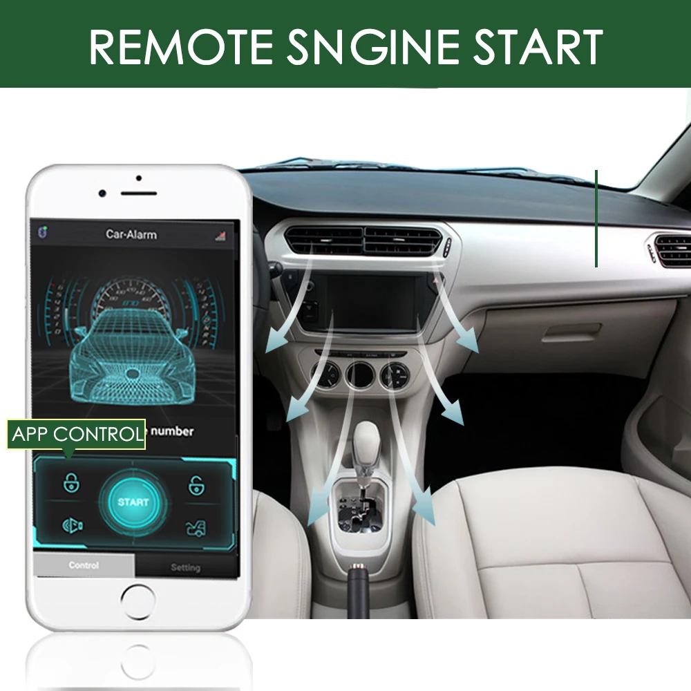 GIORDON 자동 감지 중앙 잠금, 셀룰러 시작 및 중지 제어 시스템, 원격 스마트 잠금 및 블루투스 컨트롤러